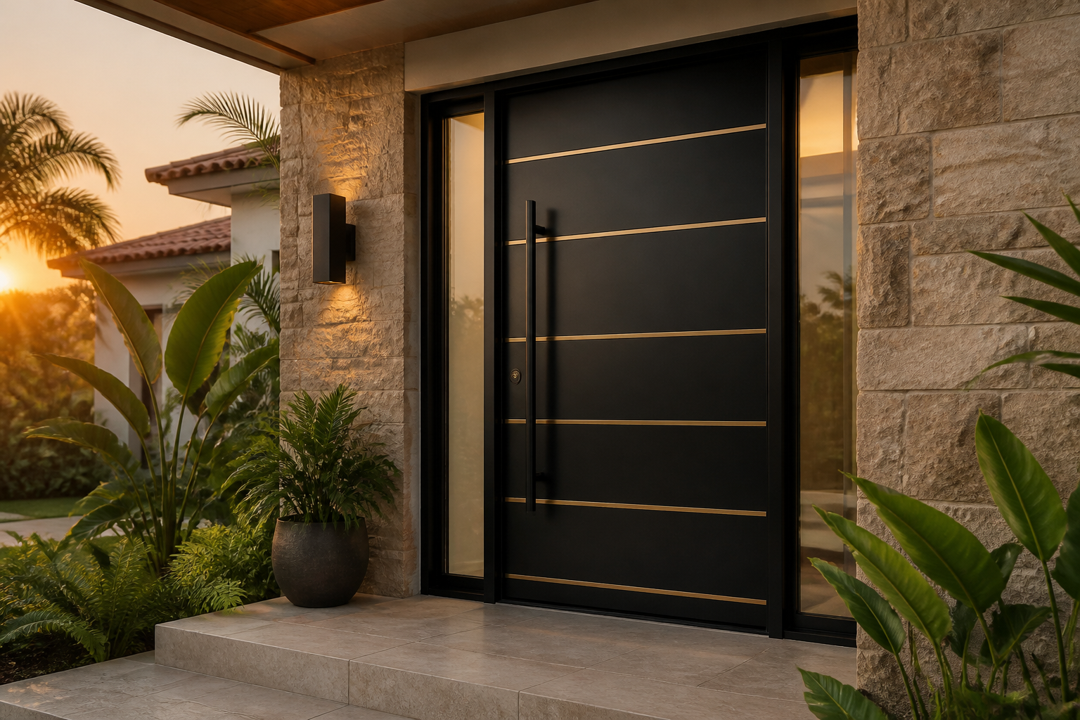 August 2026 Steel Door Trends in Kenya: Gold Inlay, Navy Lattice, Warm Wood