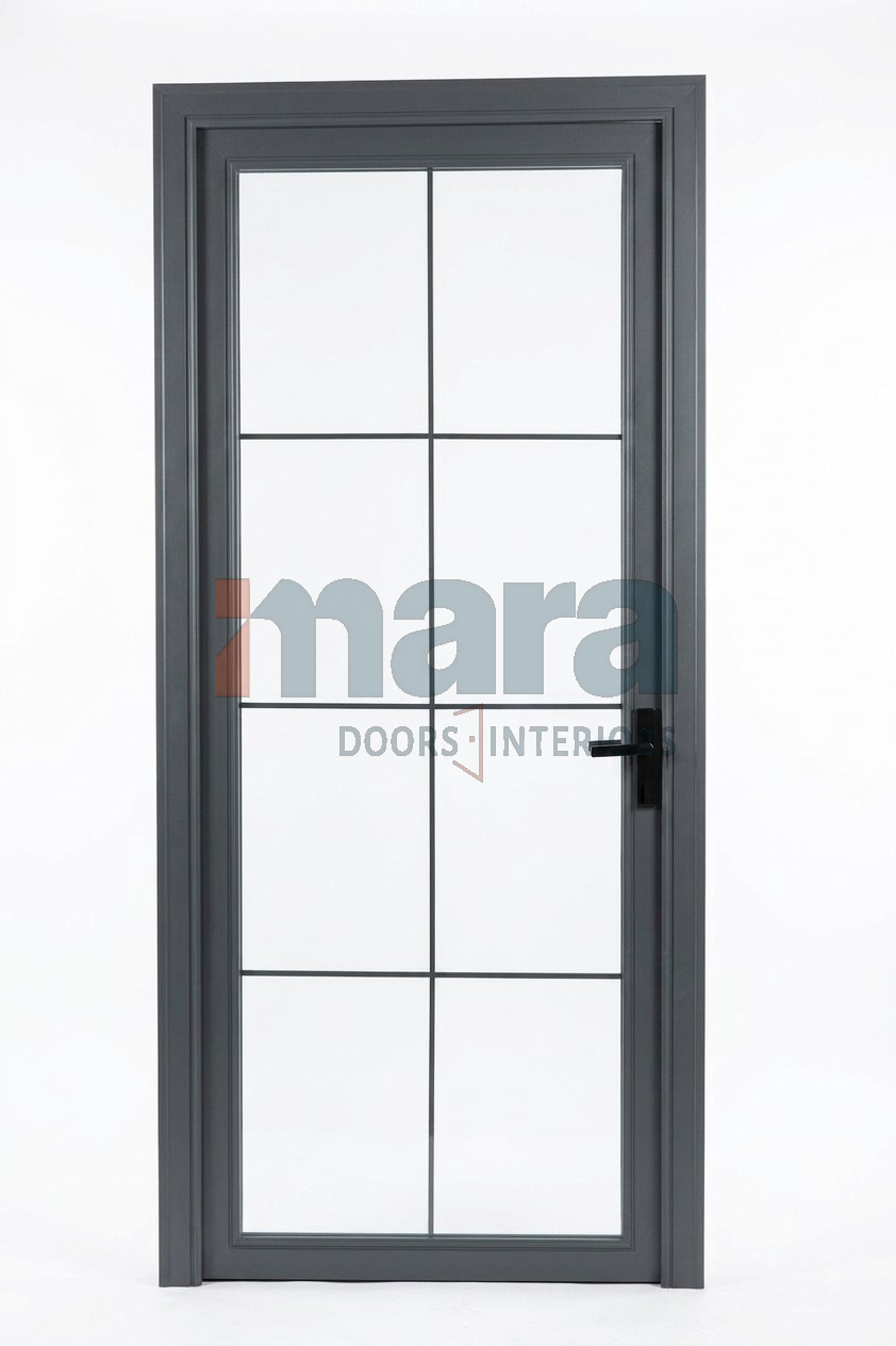 Bathroom Door — Aluminium Frosted 8-Lite