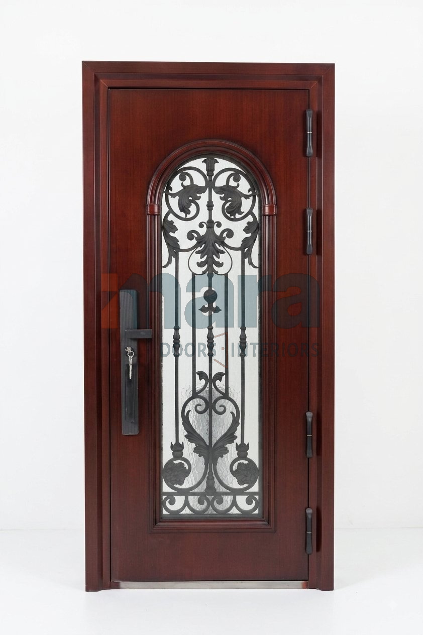 Copper French Single — Mahogany Arched Glass