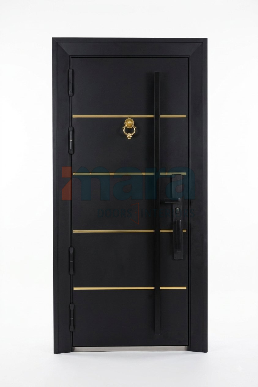 Munyi Single — Matte Black Gold Stripe